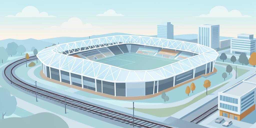 Stylised illustration of Pride Park